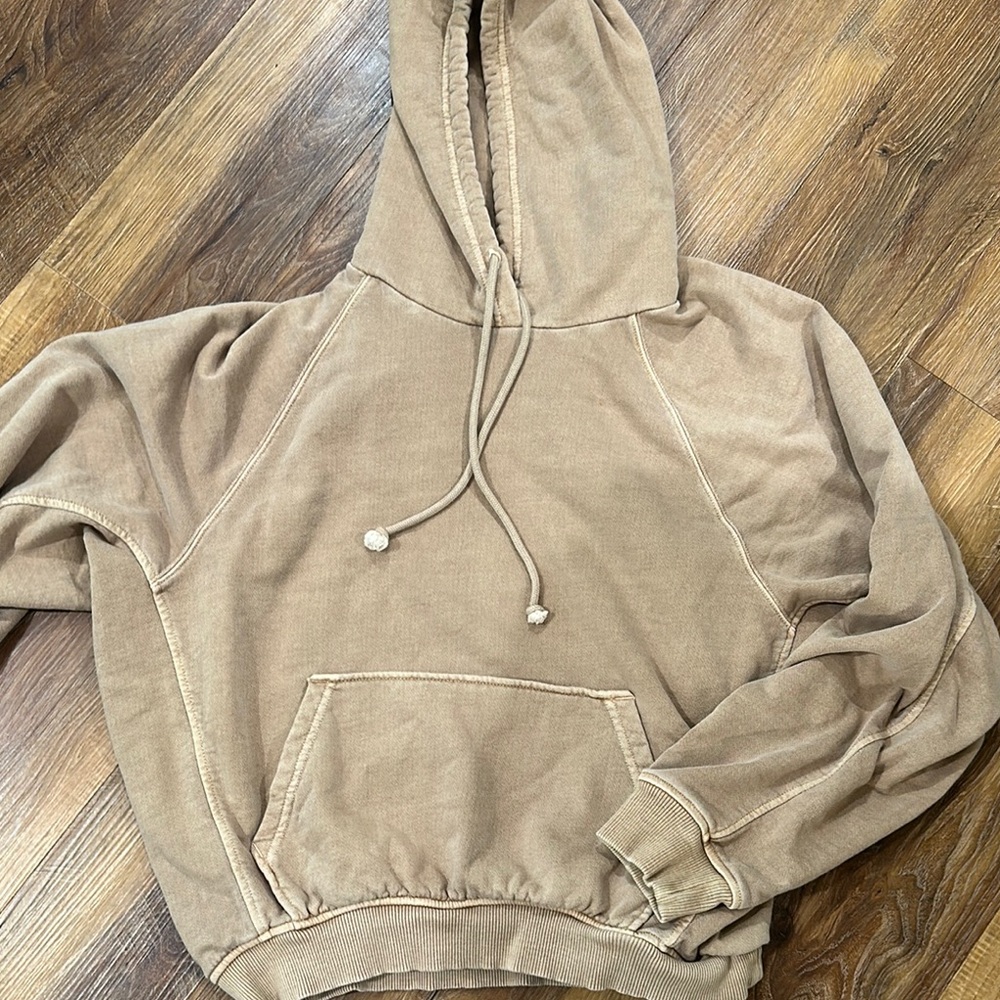 Madewell Washed Tan Hoodie Sweatshirt